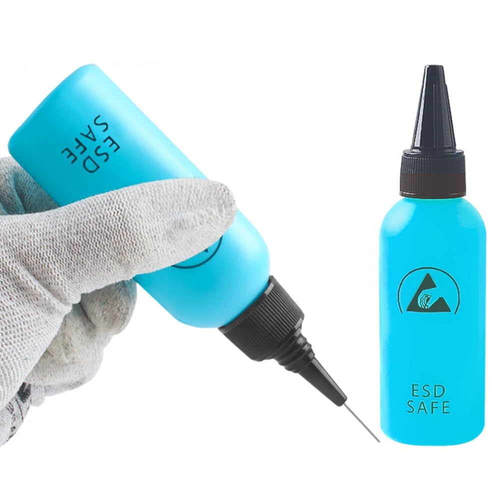 60ML Plastic Squeeze Bottle Needle Tip Antistatic Solvent Bottle Blue Q125113