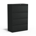 4 Drawer Black Lateral File Cabinet Q9407