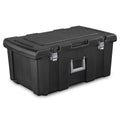23 Gallon Lockable Storage Tote with Wheels Black S900