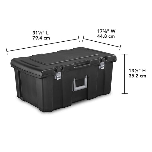 23 Gallon Lockable Storage Tote with Wheels Black S900