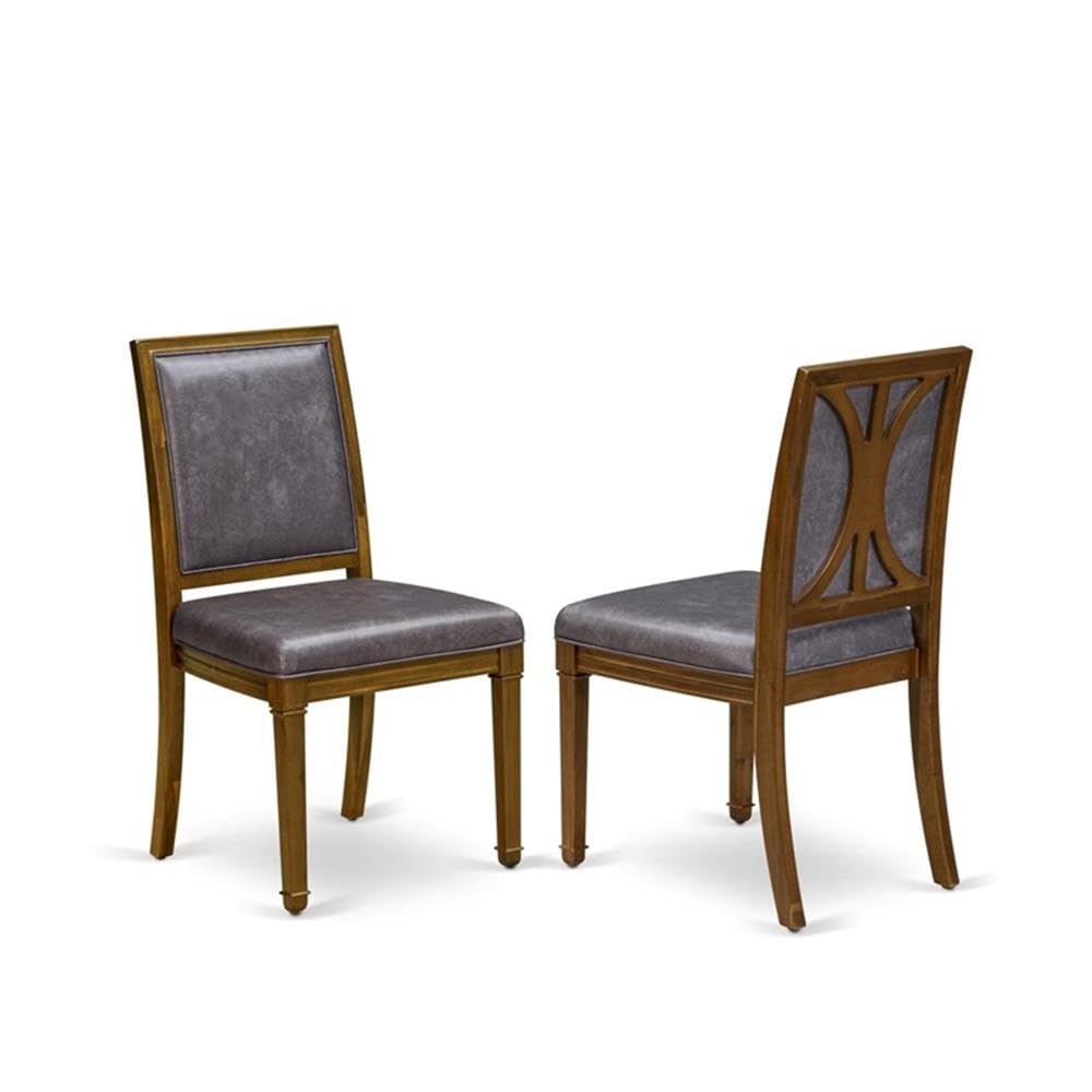 9-Piece Acacia Wood Dining Set with Removable Leaf Table and 8 Dark Grey PU Leather Chairs N761