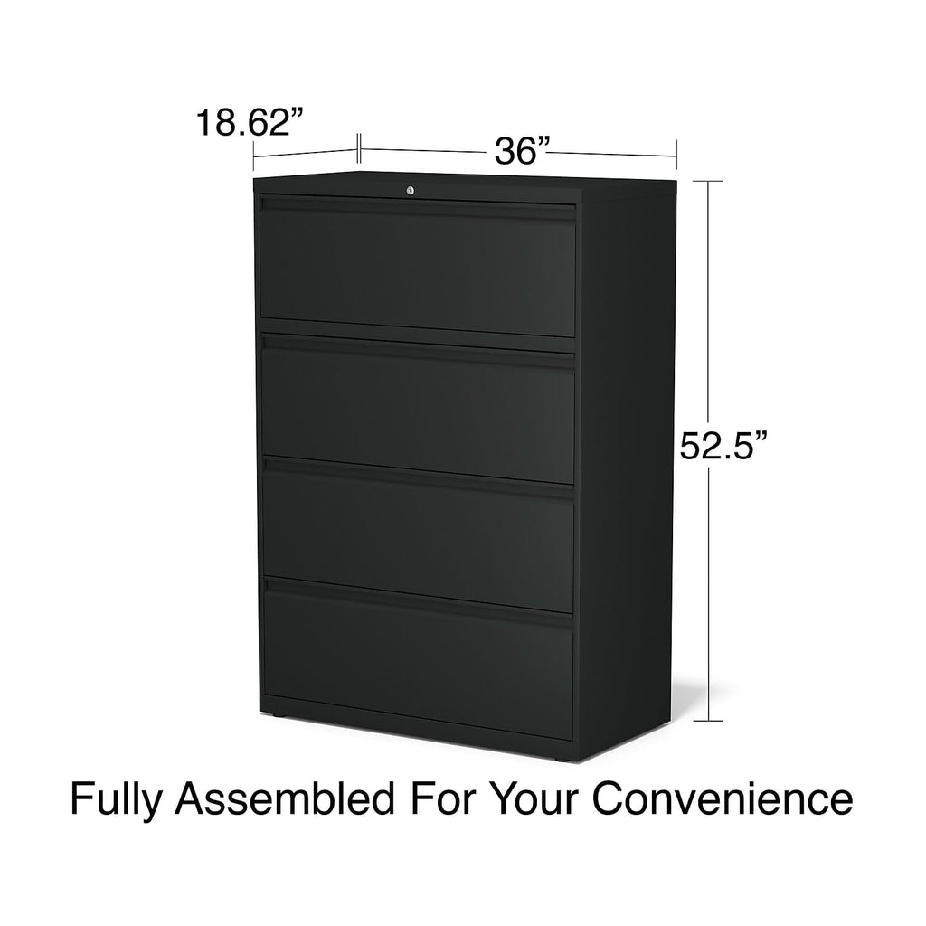 4 Drawer Black Lateral File Cabinet Q9407