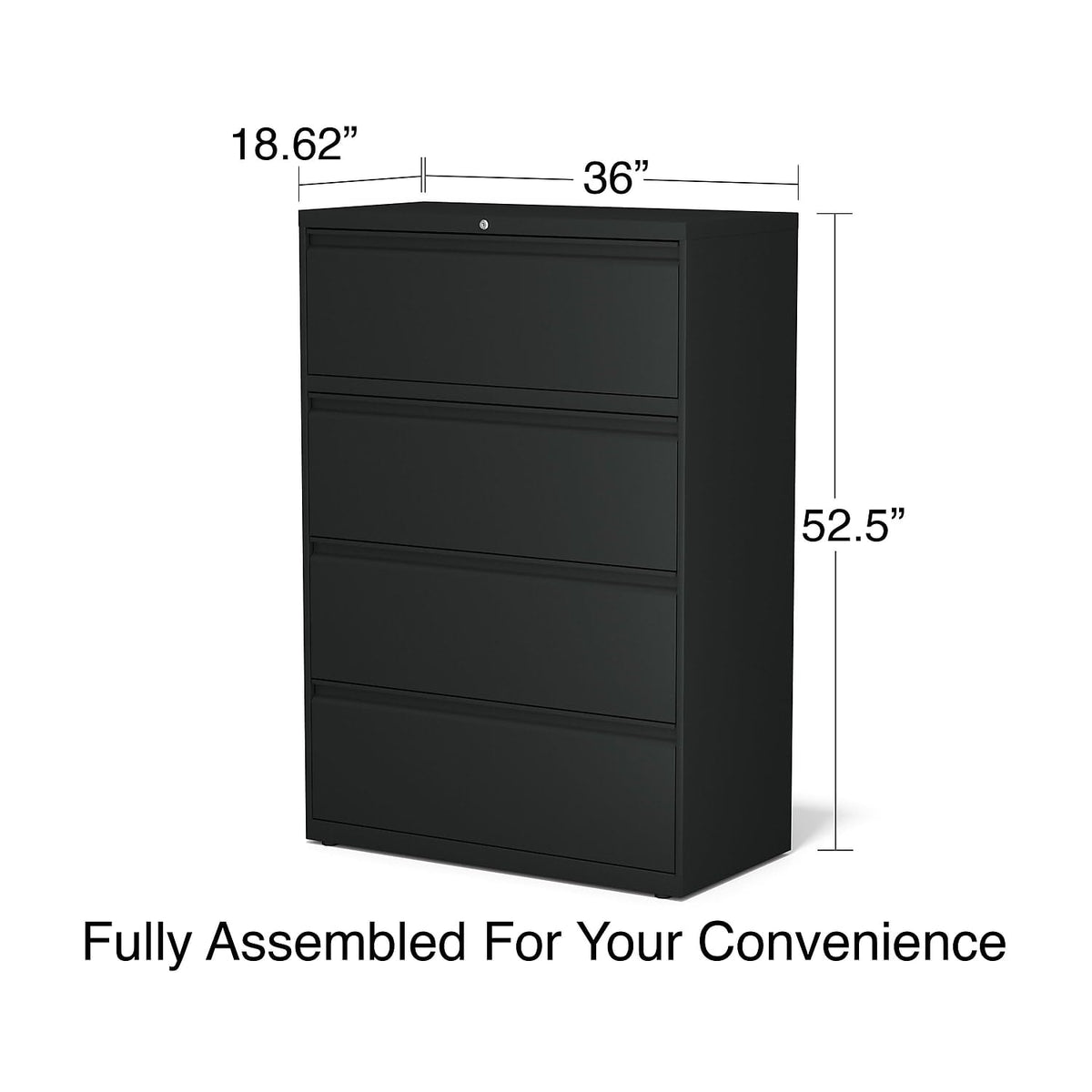 4 Drawer Black Lateral File Cabinet Q9407