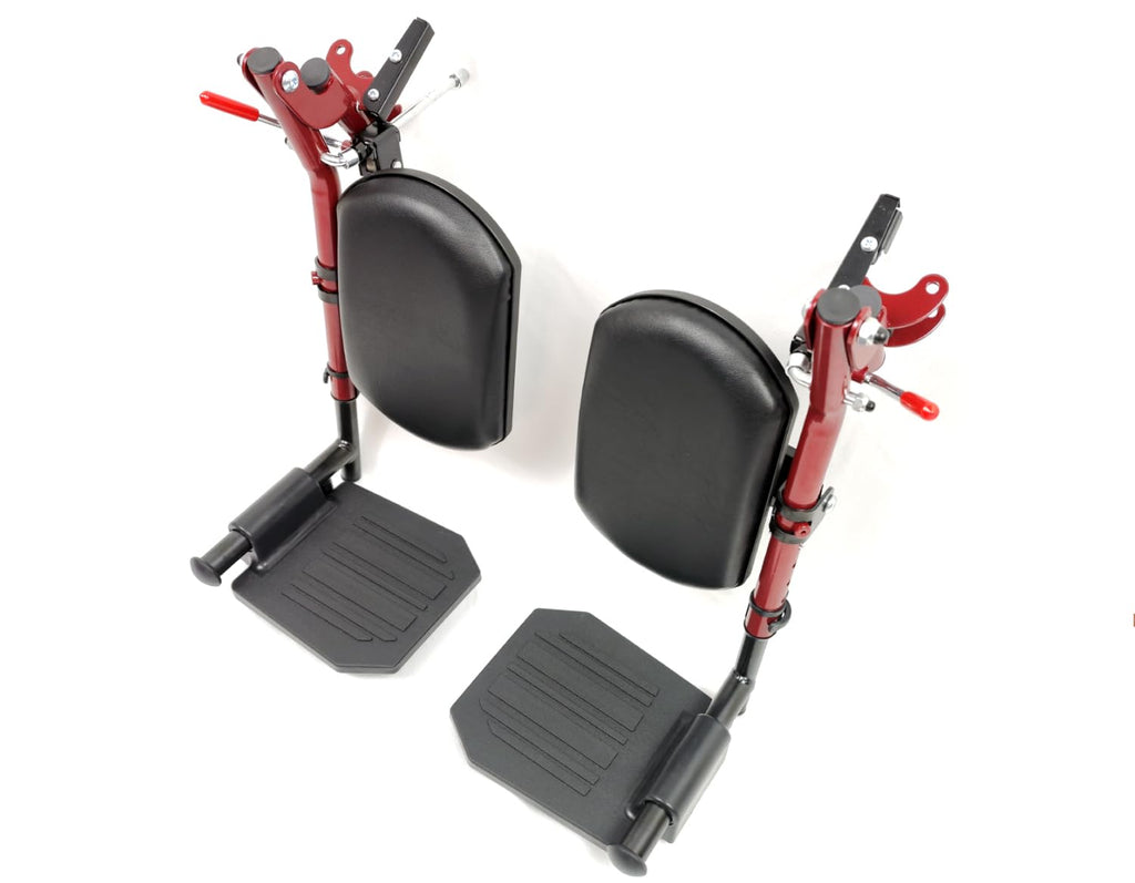 Red Wheelchair Elevating Leg Rests with Calf Pad B643375