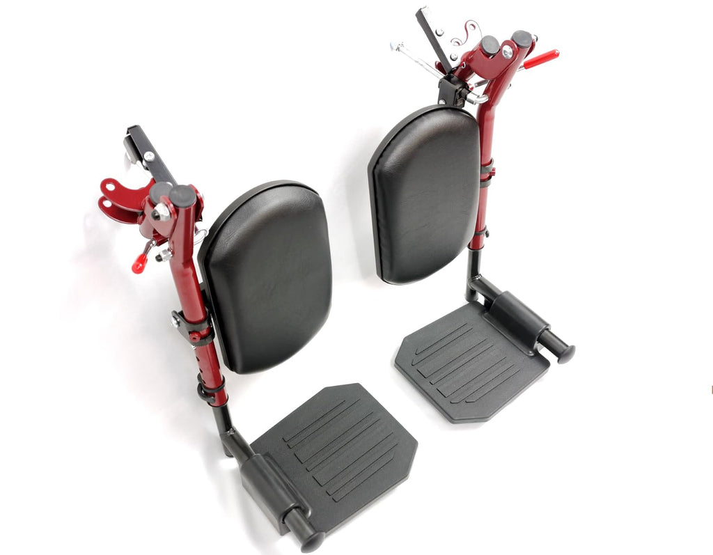 Red Wheelchair Elevating Leg Rests with Calf Pad B643375