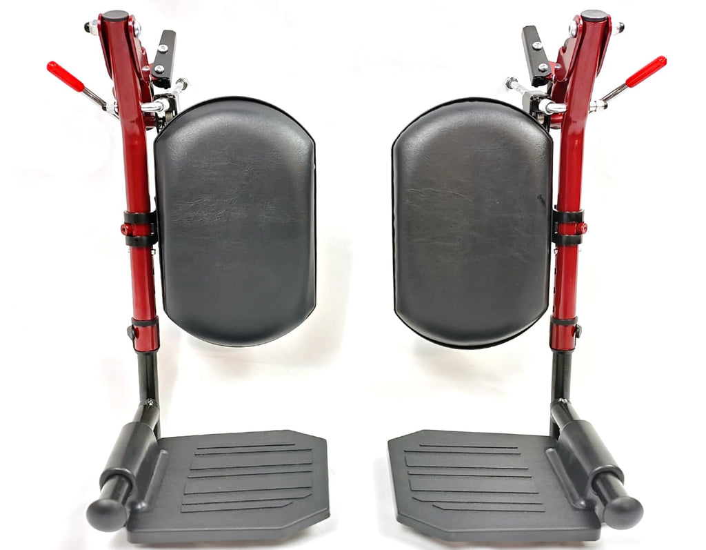 Red Wheelchair Elevating Leg Rests with Calf Pad B643375