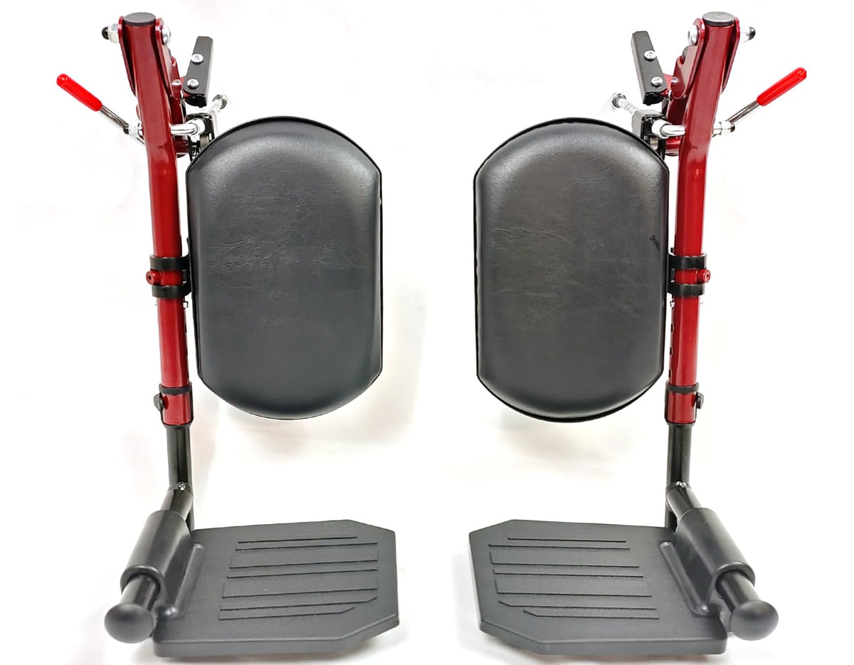Red Wheelchair Elevating Leg Rests with Calf Pad B643375