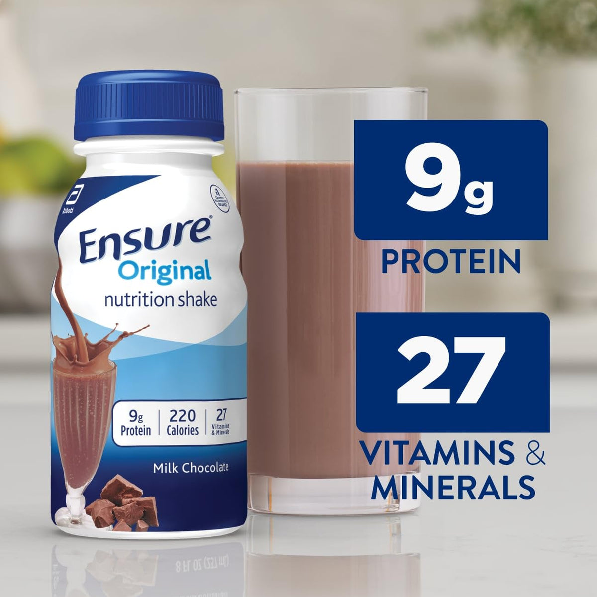 Original Nutrition Shake 9 grams Protein Milk Chocolate 8 fl oz 24 Count C55216
