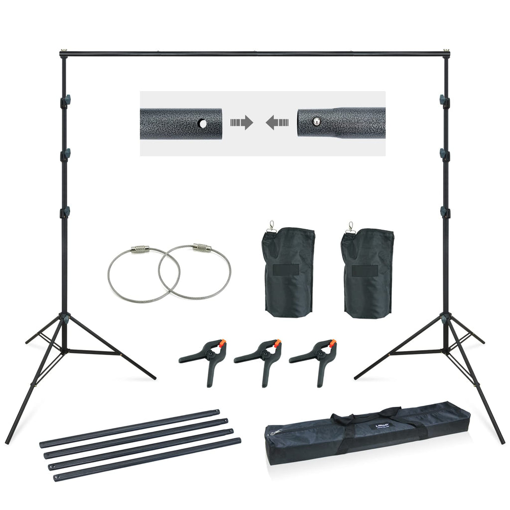 10Ft Adjustable Background Stand Backdrop Support System Kit with Carry Bag T4948