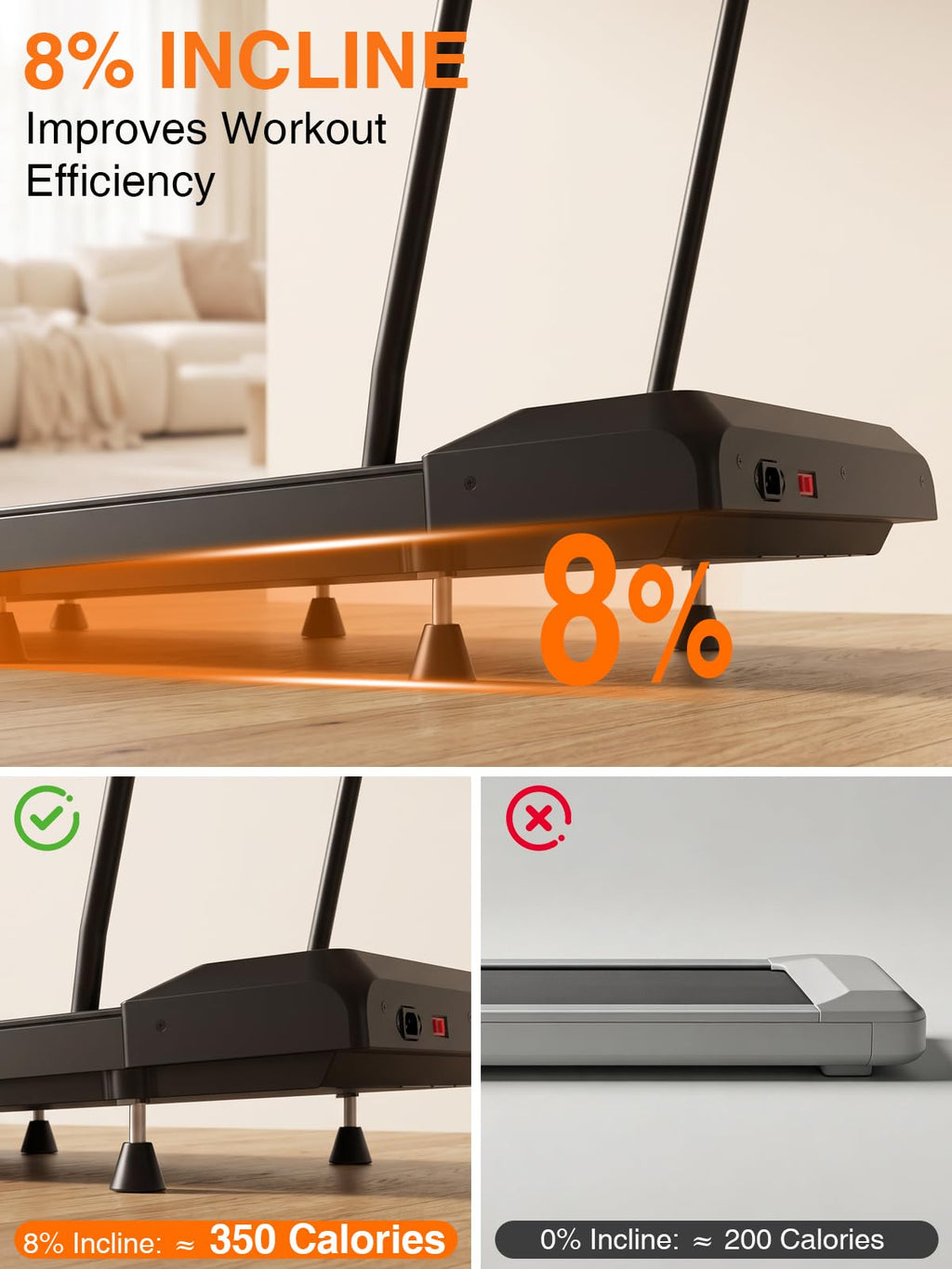 Under Desk Treadmill with Incline Y9118