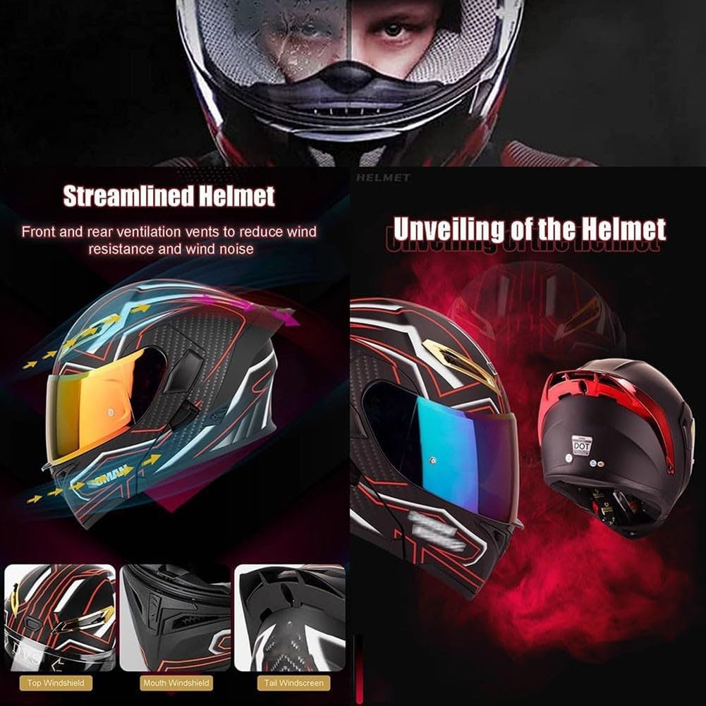 DOT Approved Flip up Full Face Modular Motorcycle Helmet K27982