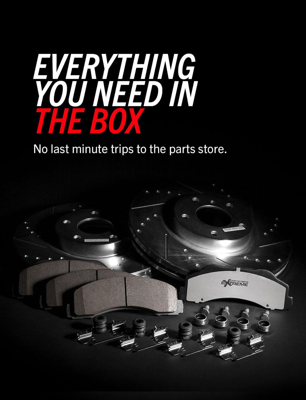 Front and Rear Drilled Slotted Brake Rotors and Carbon Fiber Ceramic Pads R133029