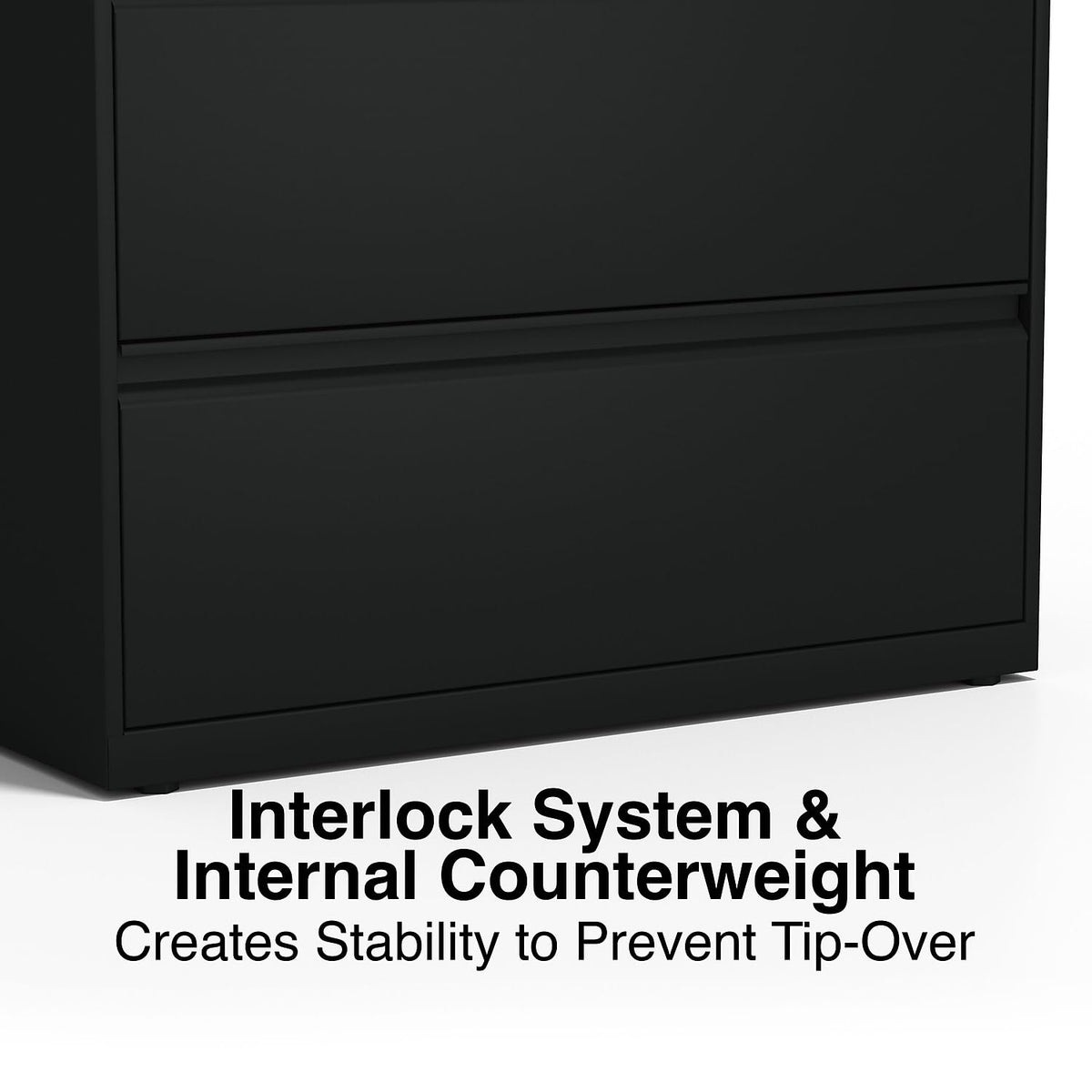 4 Drawer Black Lateral File Cabinet Q9407