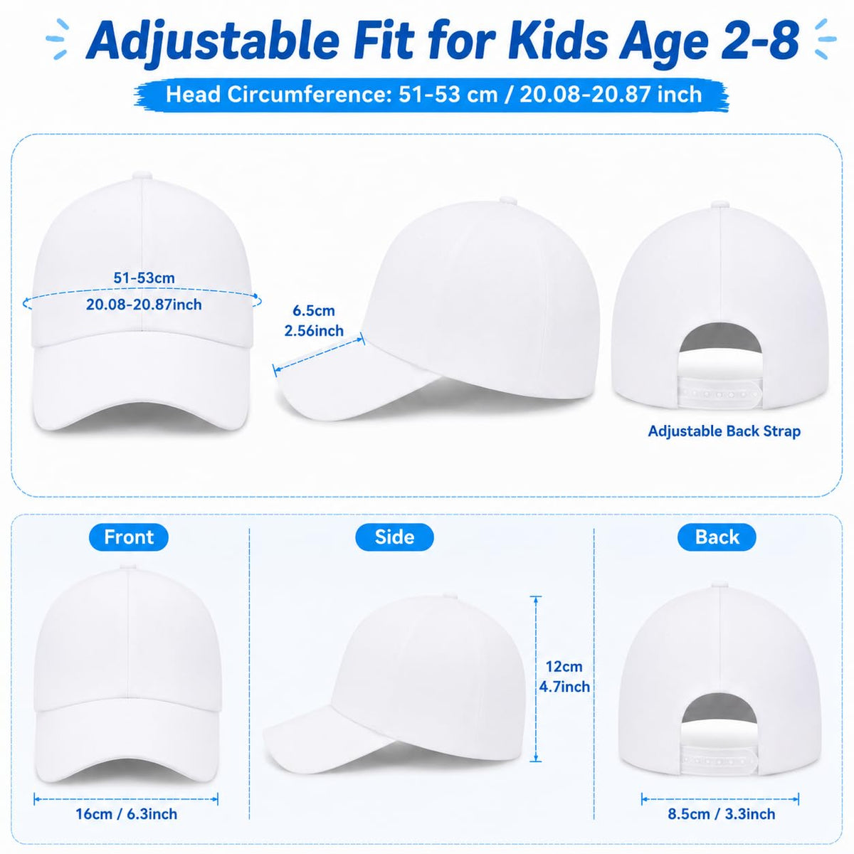 30 Pcs DIY Kids Baseball Caps Hats S1470