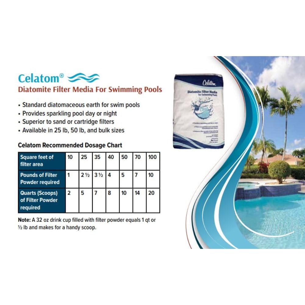 Diatomaceous Earth Swimming Pool Filter Powder 25 lbs P794