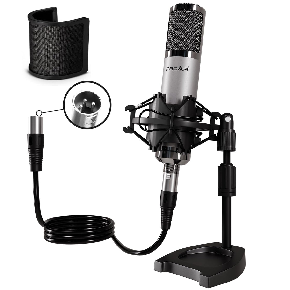 XLR Condenser Microphone with Desktop Stand T1073