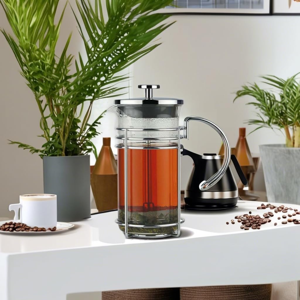 Glass French Press Coffee and Tea Maker, 11.8 oz Y133
