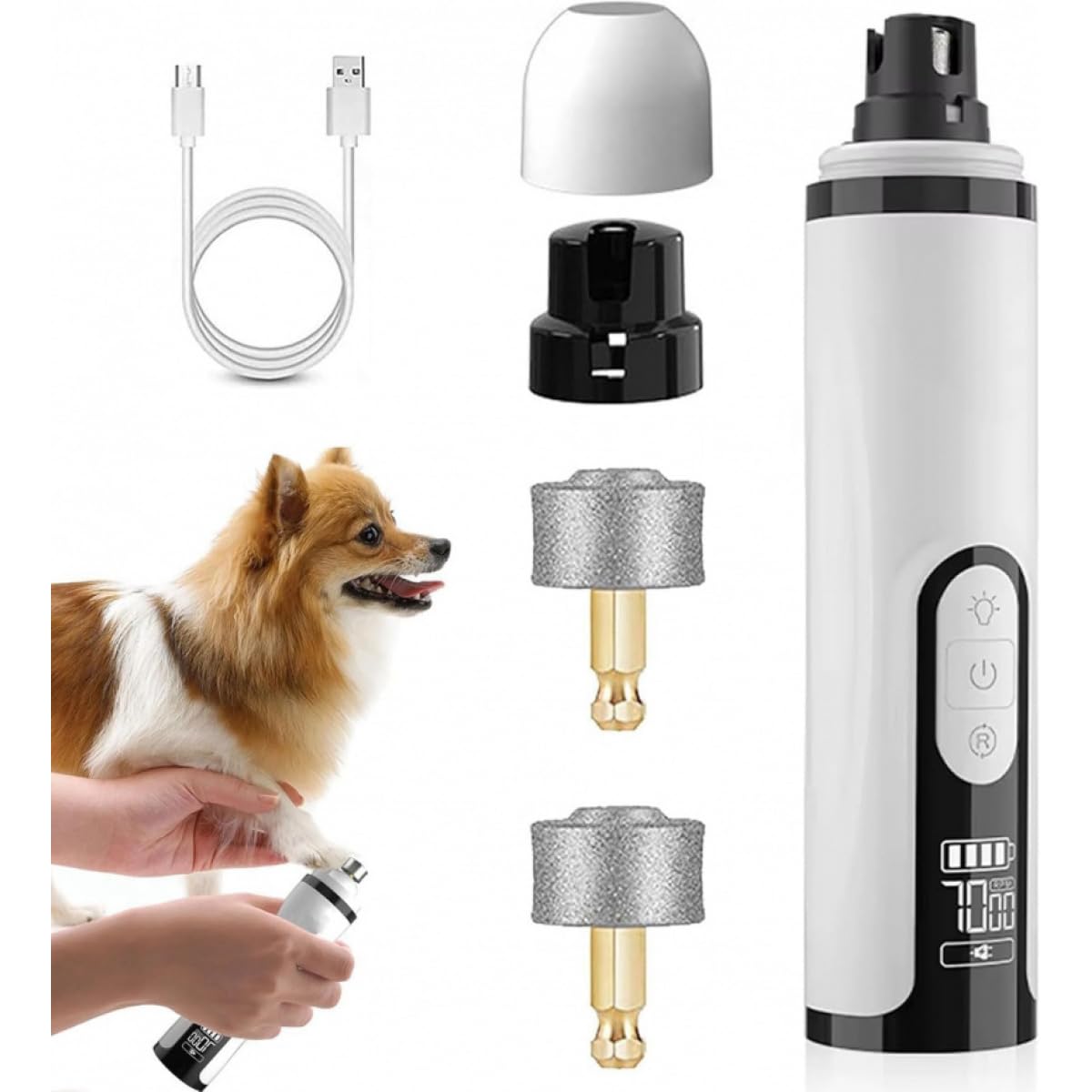 Cordless Pet Nail Grinder with LED Light U17100