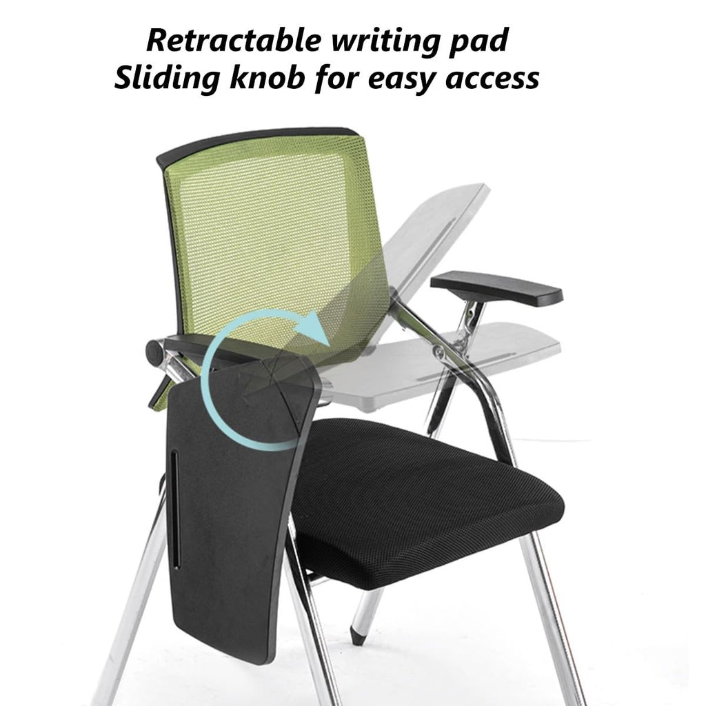 Orange Mesh Folding Stackable Chair with Writing Board R150