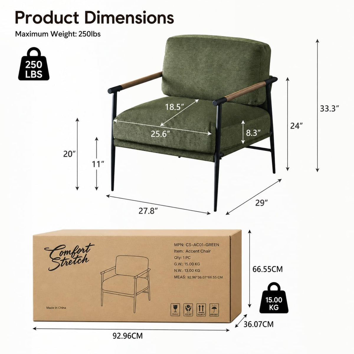 Green Chenille Accent Chair Set of 2 L9501