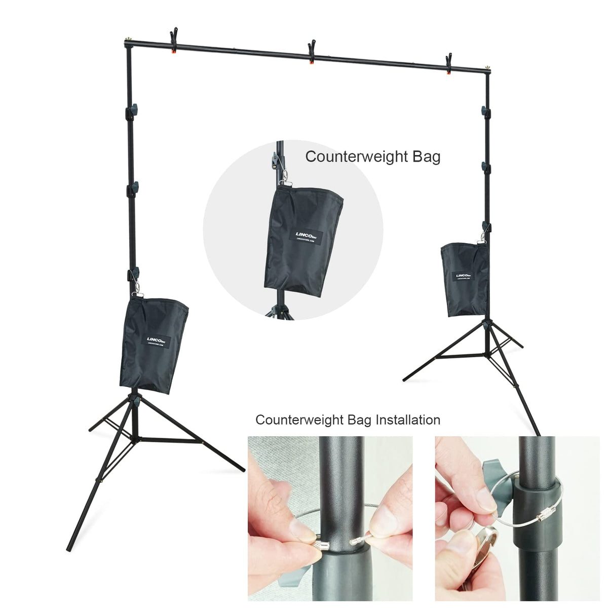 10Ft Adjustable Background Stand Backdrop Support System Kit with Carry Bag T4948