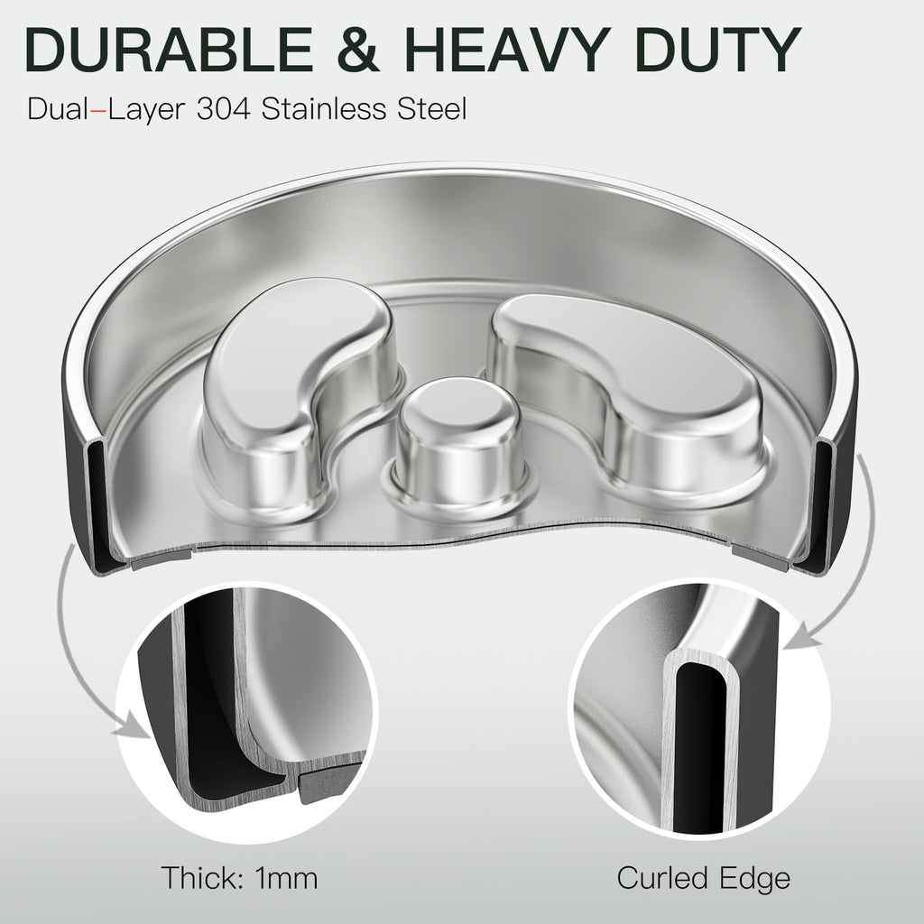 Slow Feeder Dog Bowl 304 Stainless Steel Non-Slip Z796745