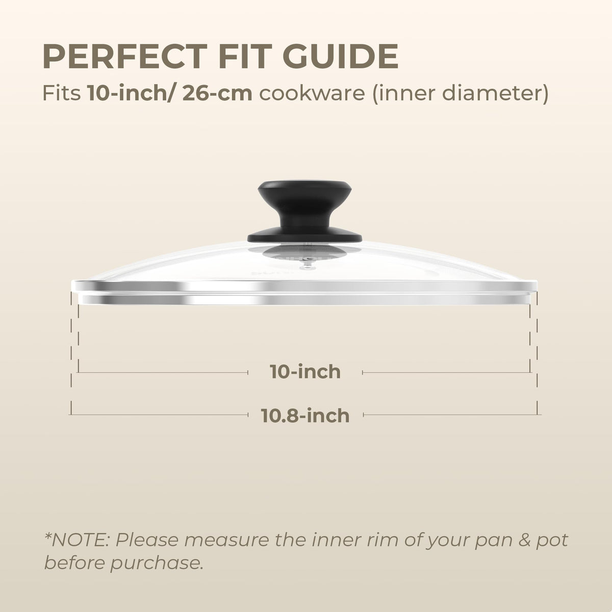 10 Inch Tempered Glass Pan Lid N616