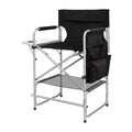 Black Foldable Makeup Chair with Side Table & Footrest X244154