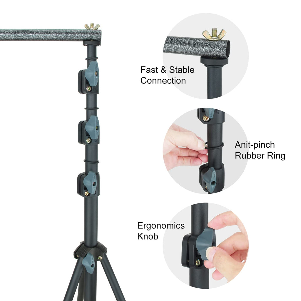 10Ft Adjustable Background Stand Backdrop Support System Kit with Carry Bag T4948