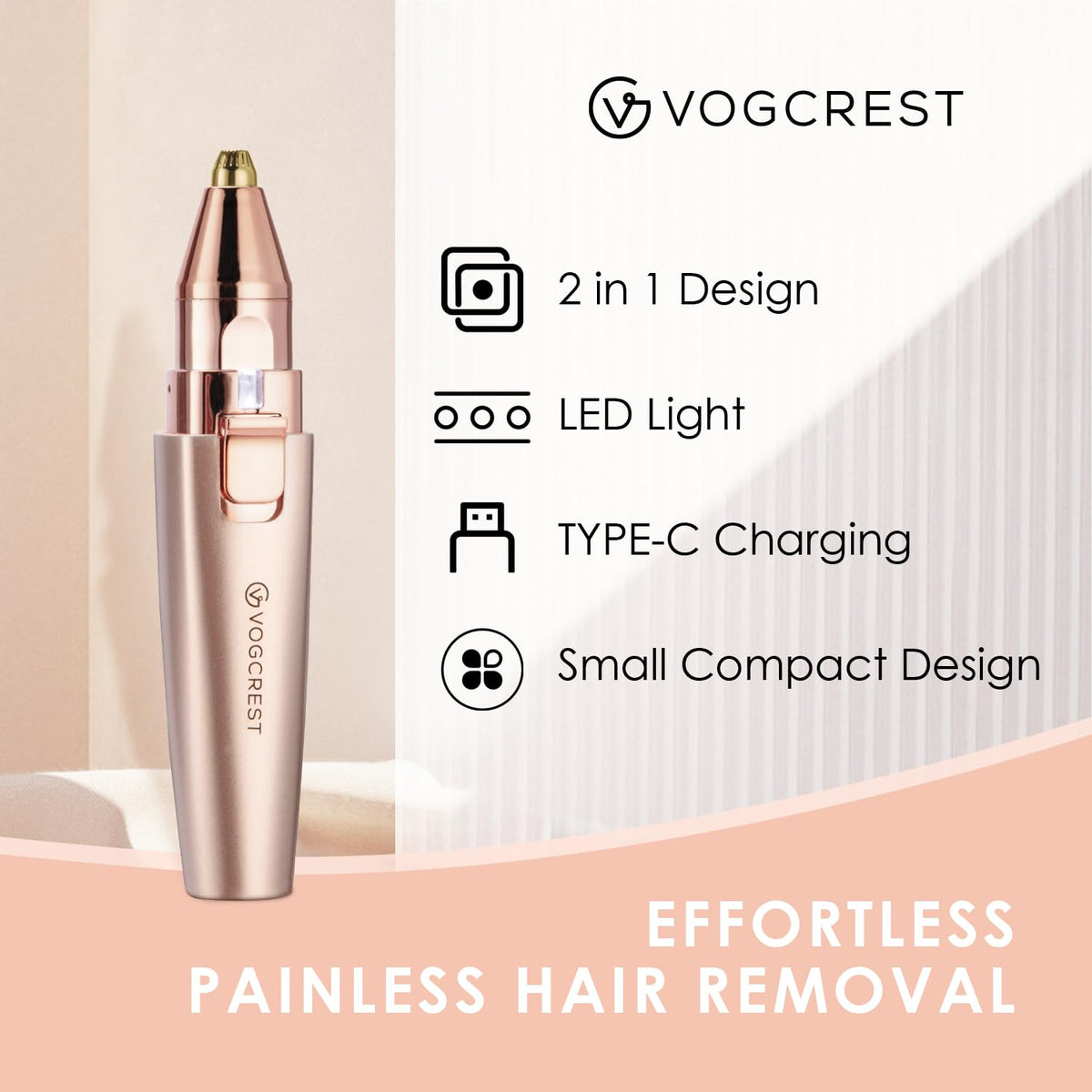 2 in1 Eyebrow Facial Trimmer with Replacement Heads T36750