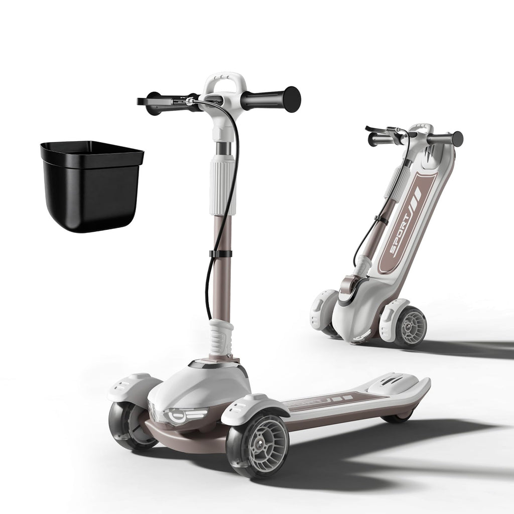 Kids Scooter with Dual Brakes, Music, Lights, Adjustable and Folding Y28447
