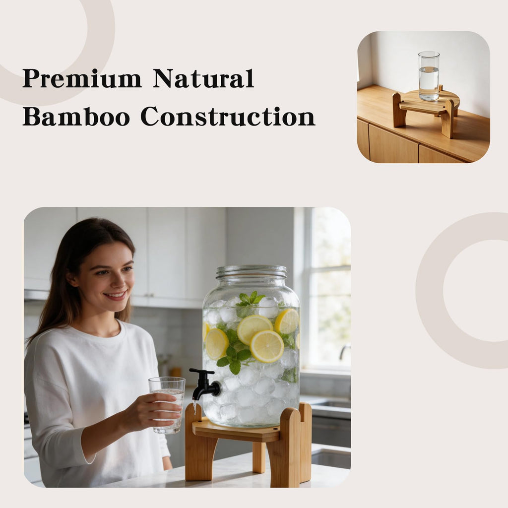 Beverage Dispenser with Bamboo Stand Z804994