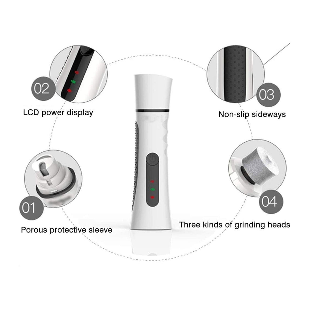 2-Speed Electric Rechargeable Pet Nail Grinder Y586210