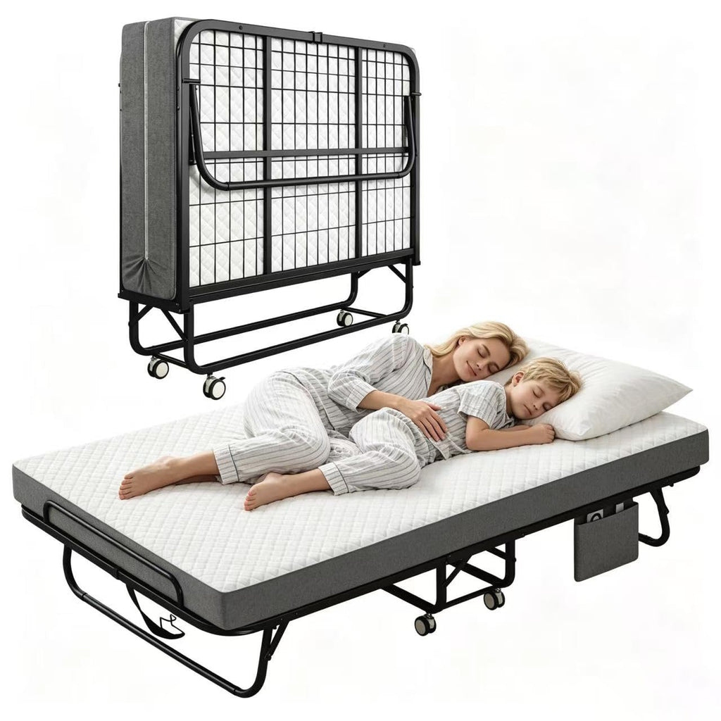 Folding Twin XL Size Bed with Memory Foam Mattress R41701