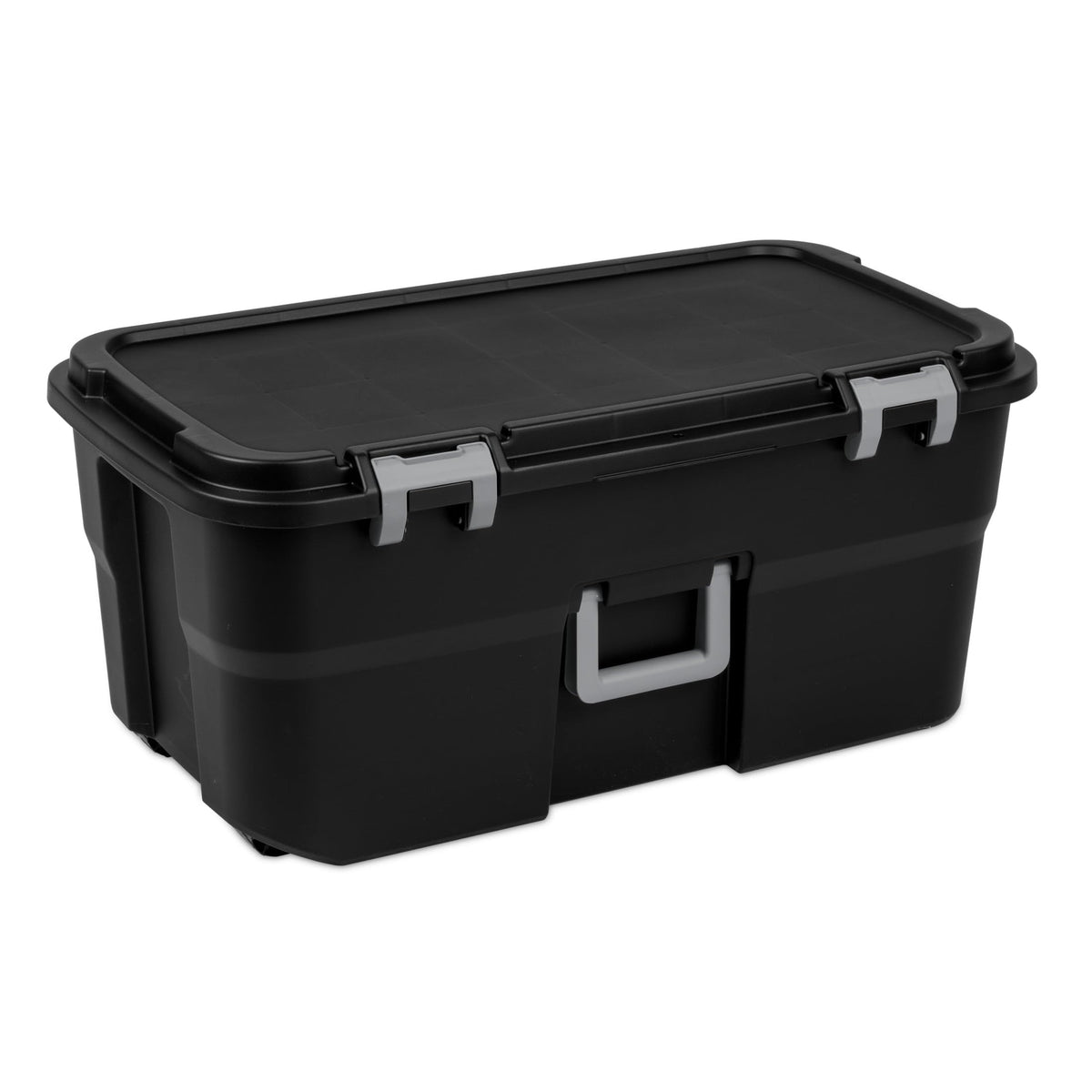 Black 22Gal Wheeled Lockable Storage Footlocker W8478