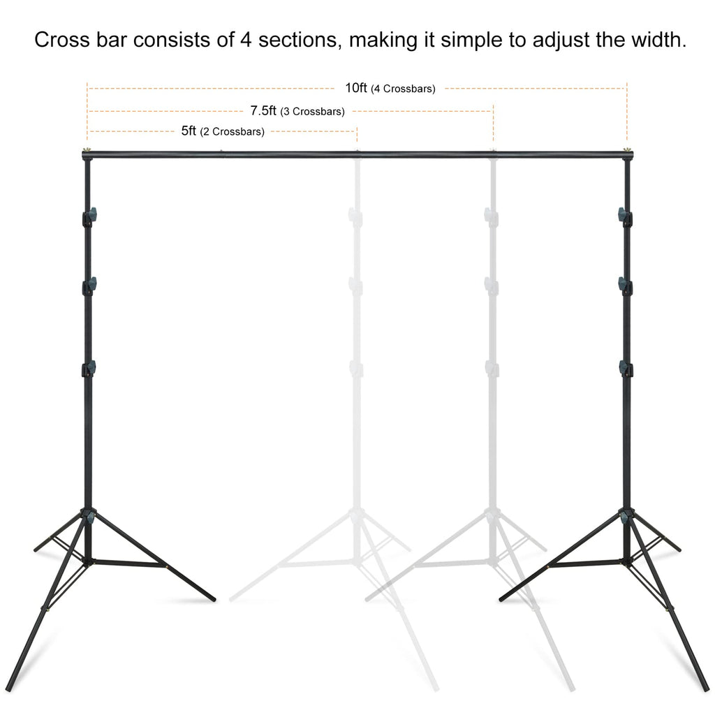 10Ft Adjustable Background Stand Backdrop Support System Kit with Carry Bag T4948