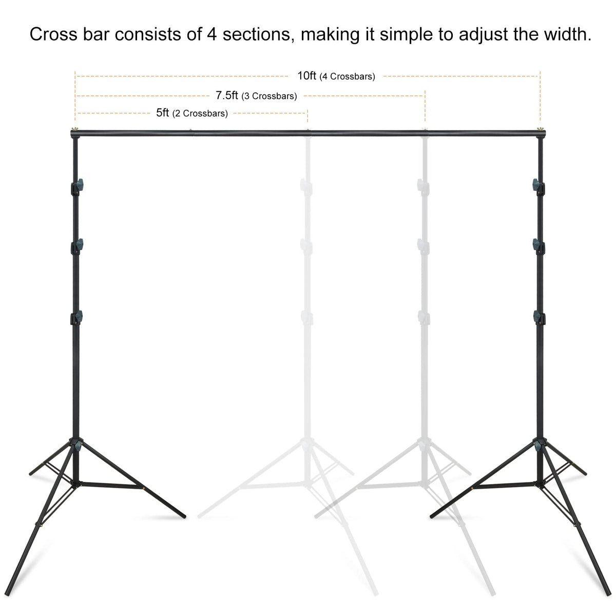 10Ft Adjustable Background Stand Backdrop Support System Kit with Carry Bag T4948
