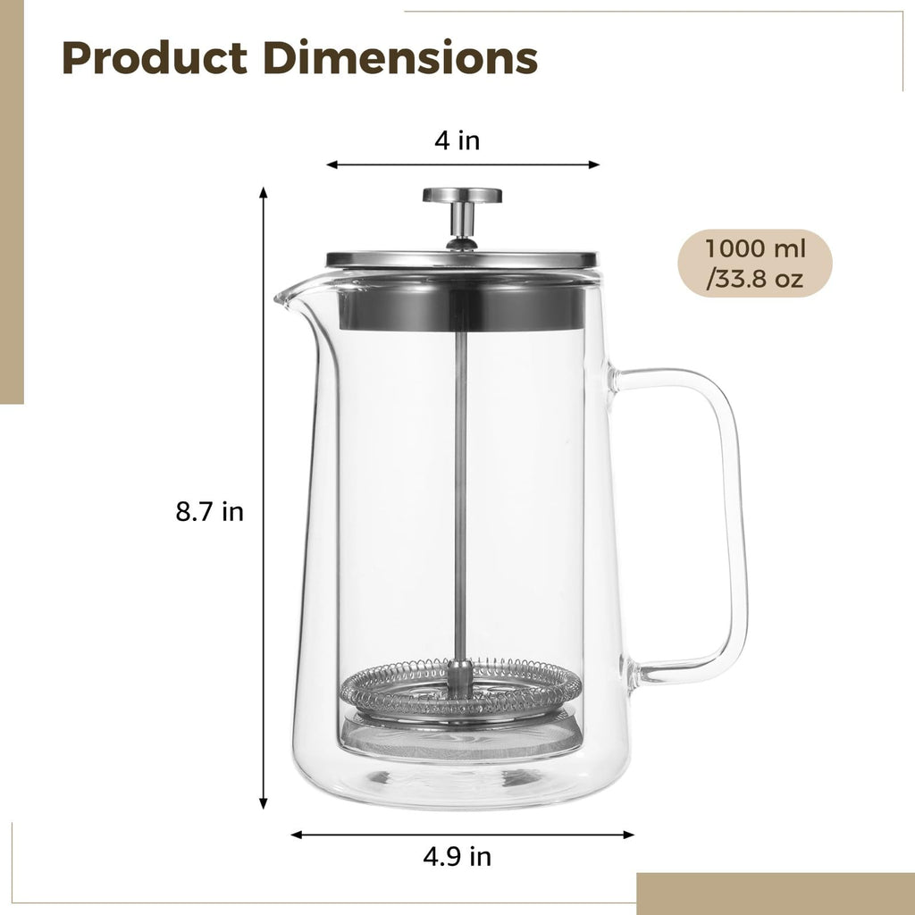 33.8 Oz Insulated Double Wall Tea Maker with Fine Mesh Filter K22003