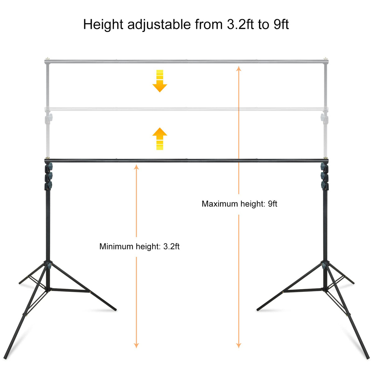 10Ft Adjustable Background Stand Backdrop Support System Kit with Carry Bag T4948