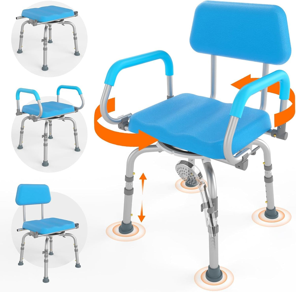 Swivel Shower Chair with Arms and Back U555764