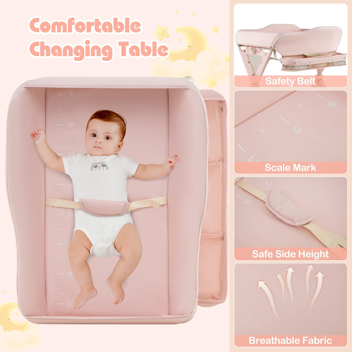Portable Baby Changing Table with Wheels O1846