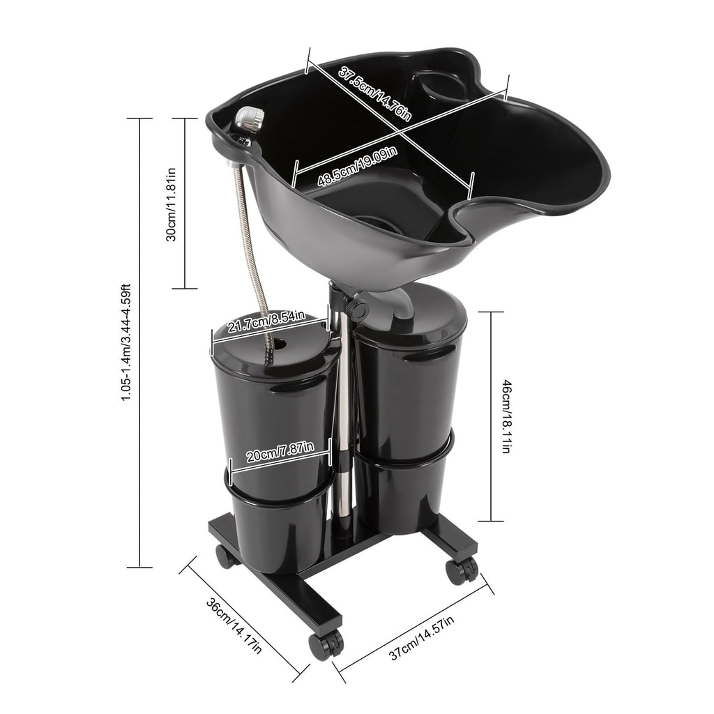 Portable Shampoo Sink with Electric Pump and Adjustable Height D32951