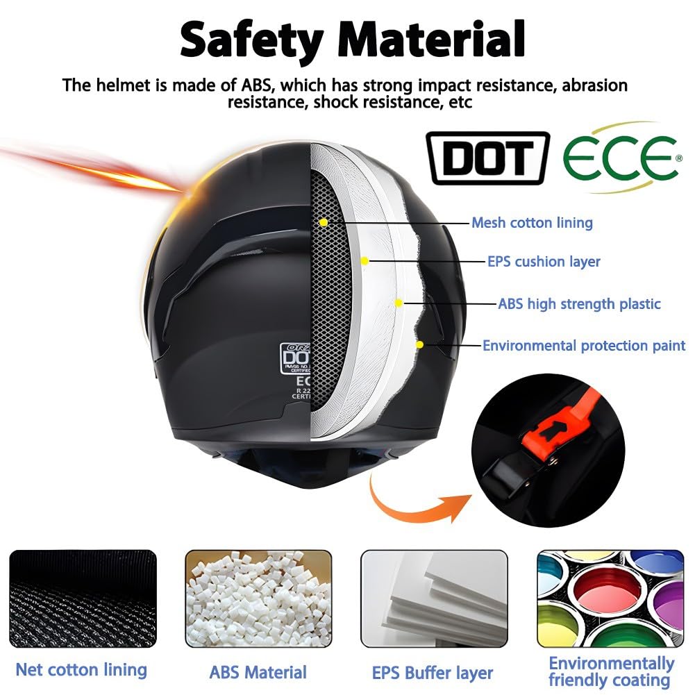 DOT Approved Flip up Full Face Modular Motorcycle Helmet K27982