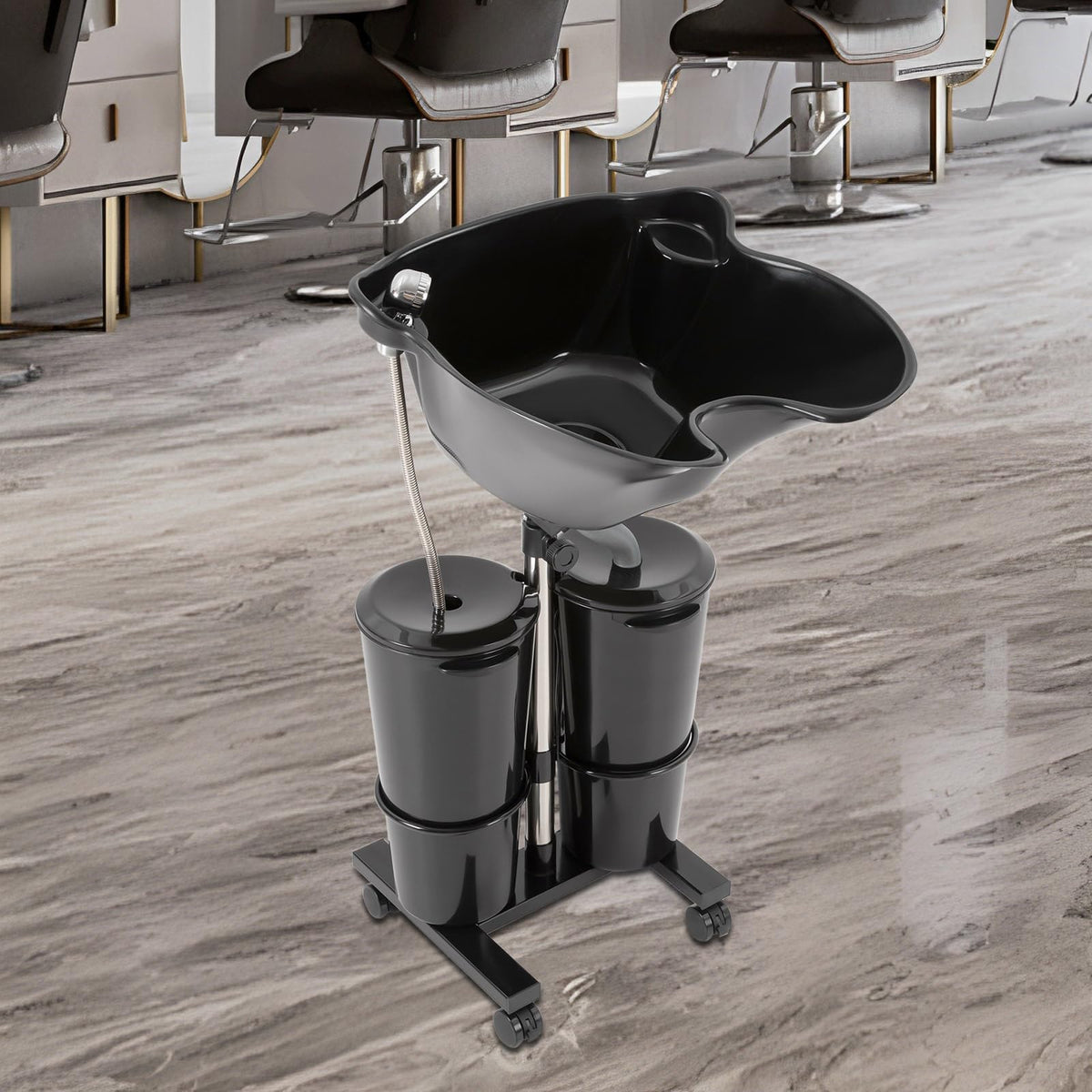 Portable Shampoo Sink with Electric Pump and Adjustable Height D32951