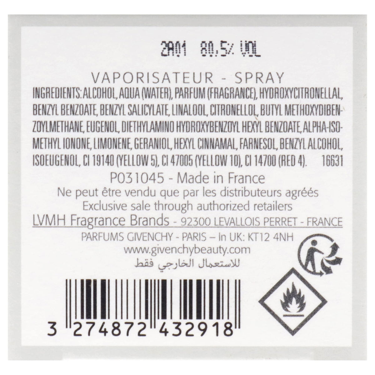 Eau De Toilette Spray 3.3 Ounces R6152