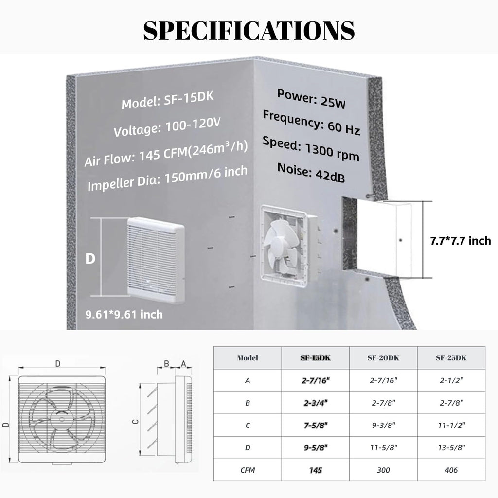 6" Reversible Window Exhaust Fan W58358