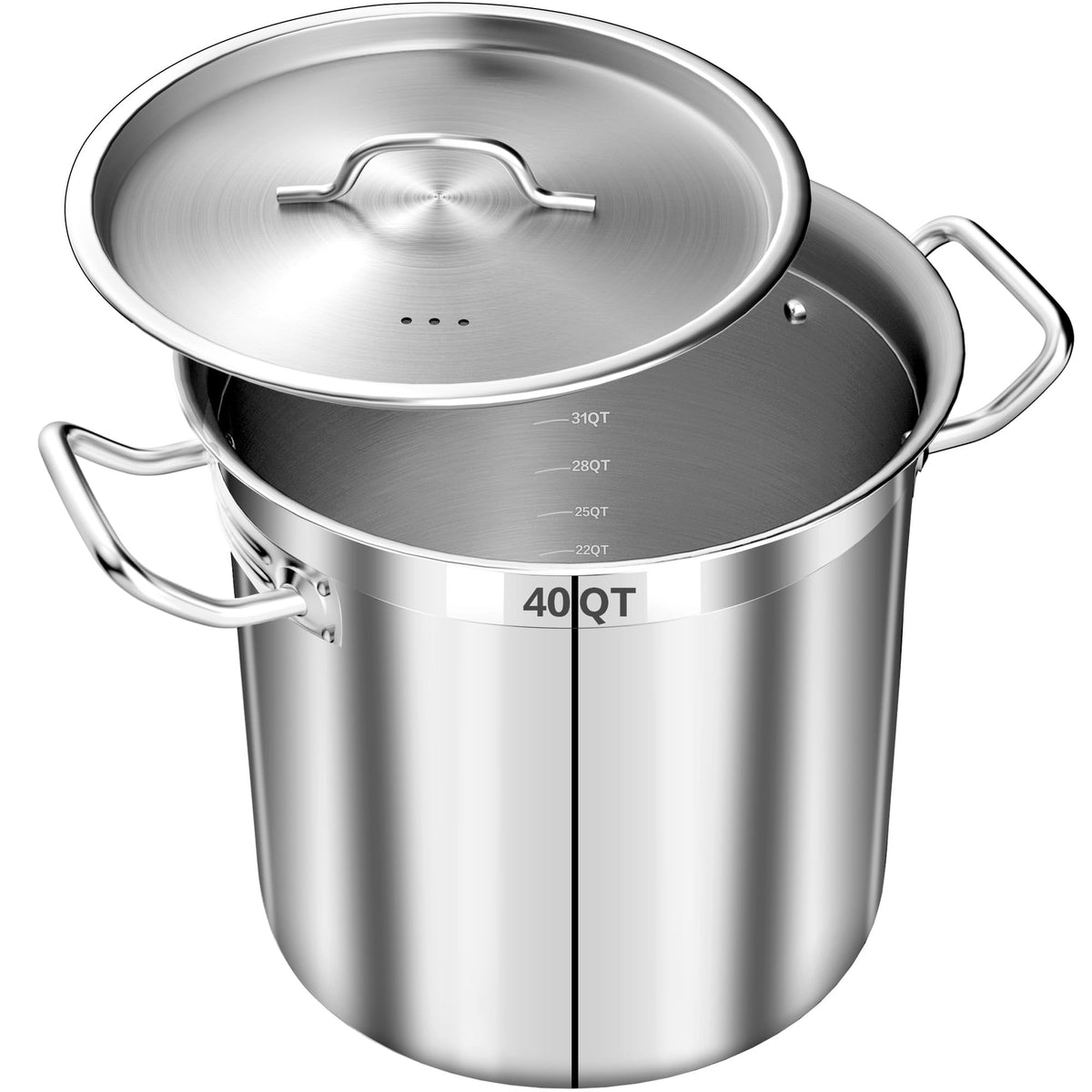 40 QT Stainless Steel Soup Pot with Lid G422