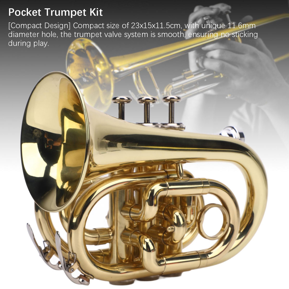 Bb Pocket Trumpet, Ni Plated Brass with 7C Mouthpiece Z59585