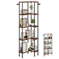 L-Shaped 5-Tier Rustic Brown Bookshelf A872