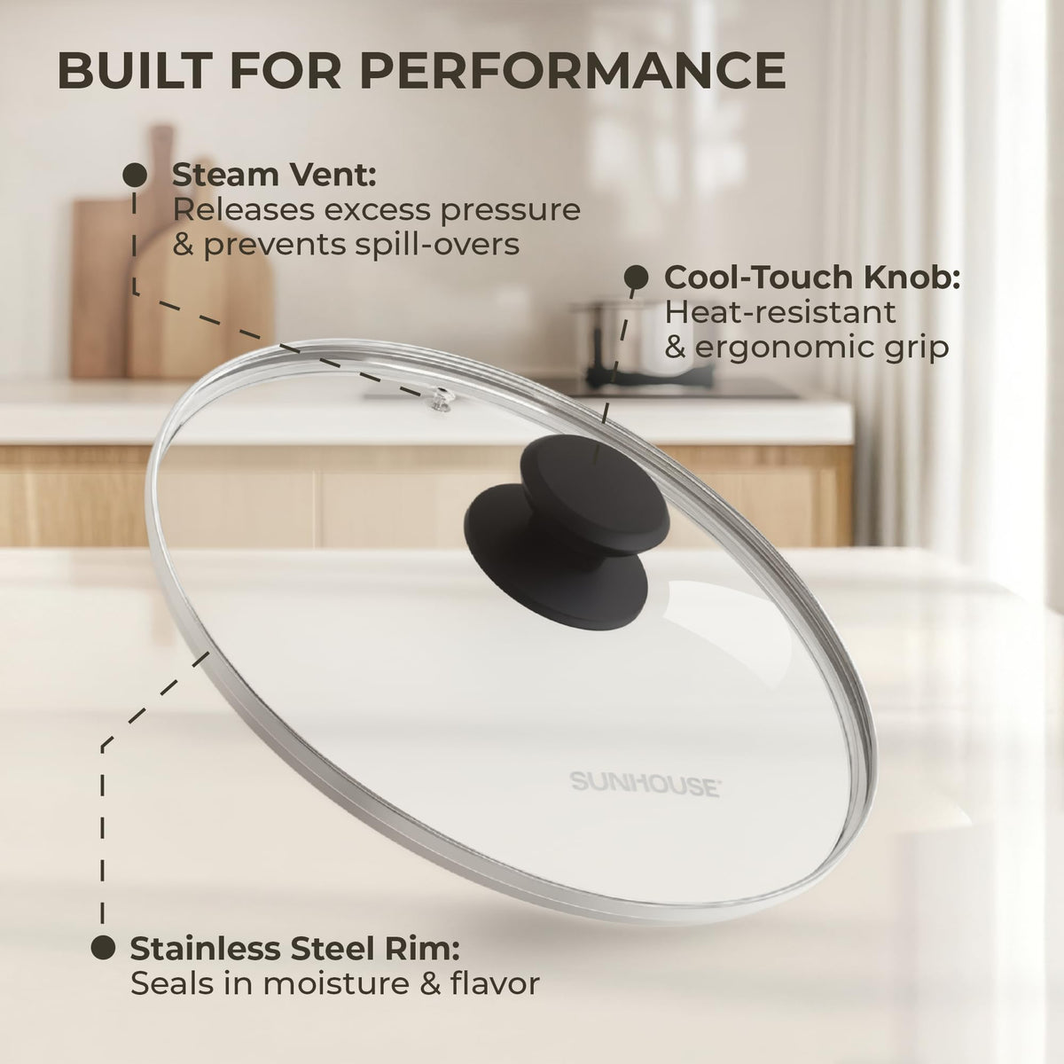 10 Inch Tempered Glass Pan Lid N616